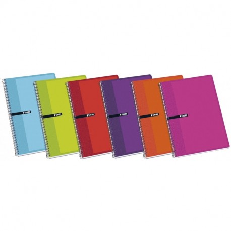 Enri 100430066 - Pack de 5 cuadernos espiral, tapa dura, Fº