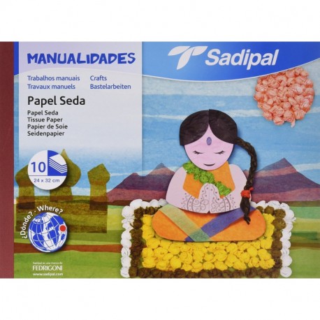 Sadipal 5979 - Bloc de manualidades con papel seda, 10 hojas