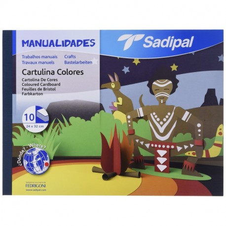 Sadipal 936179 - Cuaderno de manualidades cartulina, 10 hojas, multicolor