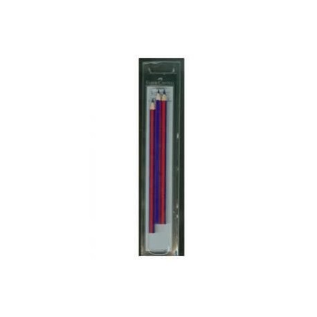 Faber-Castell B-2160-RB-3 - Blister 3 ecolápices bicolor fino Faber-Castell, color rojo y azul