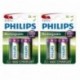 4 x Philips tamaño C 3000 mAh pilas Ni-MH recargables HR14 LR14 MN1400