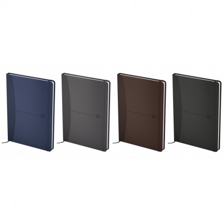 Oxford Business journal - Pack de 5 cuadernos cosidos de tapa extradura forrada con goma, A5, multicolor