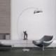Trio Bowlamp - Lámpara de pie con 4 luces, LED, 4,5 W, LED, Osram, regulador de pie, color níquel