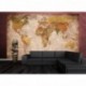 GREAT ART Foto Mural Vintage Mapa Mundial- Tapiz Decoración paises y continentes. Póster del mundo 336 x 238 cm 