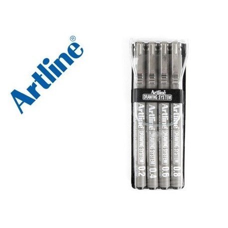 ROTULADOR ARTLINE CALIBRADO MICROMETRICO NEGRO PETACA DE 4 UNIDADES 0,2 0,4 0,6 0,8 MM