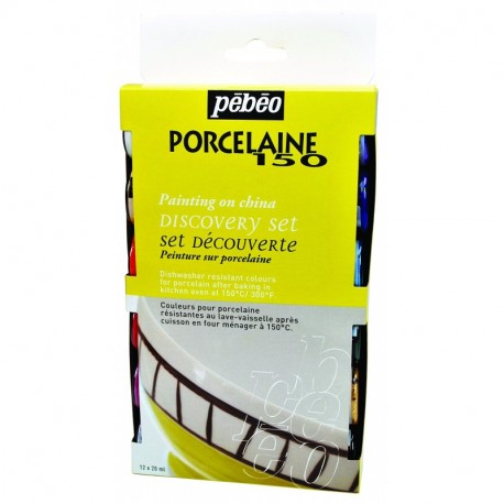 Pebeo Porcelain 150 Discovery - Pintura para cerámica 12 Botes de 20 ML Cada