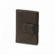 Platino - caso de la tarjeta de crédito-XXL con 18 bolsillos para tarjetas de cuero suave, sin tratar con Negro
