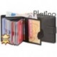 Platino - Monedero Super-compacto con XXL tarjeteros para tarjetas de 16 hechos de cuero natural con negro