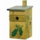 dobar 22157e - Caja Decorativa para Nido de pájaros Madera de Pino, Madera Maciza , para jardín, balcón, 3 Orificios de Entr