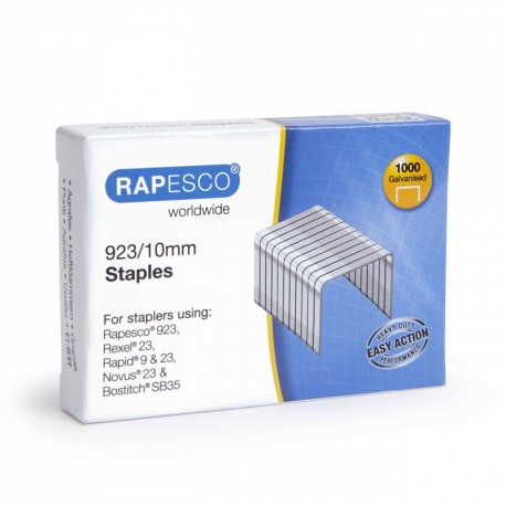 Rapesco Grapas - Caja de 1000 grapas 923/10 mm tipo 23 , para grapadoras de gruesos