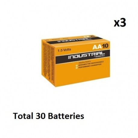 Duracell Dur ind 30AA- Pila alcalina industrial, 30 X AA, naranja