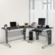 HOMCOM Mesa Esquinera PC Escritorio Ordenador Oficina Dormitorio Hogar Escuela Metal Madera Vidrio de Seguridad