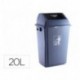 PAPELERA CONTENEDOR Q-CONNECT PLASTICO CON TAPA DE BALANCIN 20 LITROS 340X240X450 MM