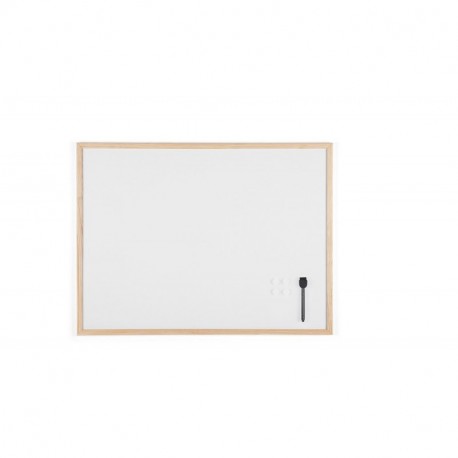 Bi-Office Budget - Pizarra blanca magnética con marco de madera de pino, 80 x 60 cm