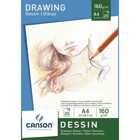 Canson Dibujo - Bloc de papel para dibujo, A4-21 x 29.7 cm