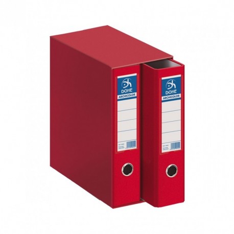 Dohe Archicolor - Módulo 2 archivadores, folio lomo ancho, color rojo