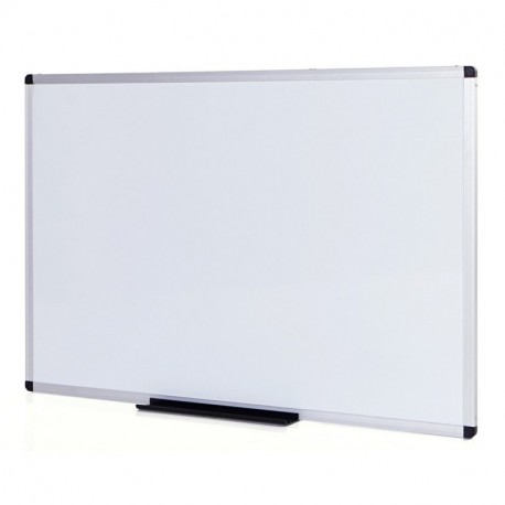 VIZ-PRO Pizarra blanca magnética con marco de aluminio, 900 x 600mm