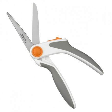 Fiskars RazorEdge Tijeras para Tela, Plástico y Acero, Gris, Longitud 24 cm