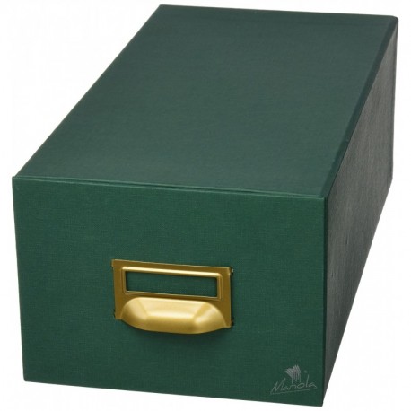 Mariola 3-1000 - Fichero cartón forrado en Geltex para 1000 fichas dimensiones 180 x 125 x 350 mm, color verde
