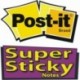 Post-It Super Sticky 6546SY - Pack de 6 blocs de notas adhesivas, 90 hojas/bloc, 76 x 76 mm, color amarillo