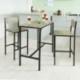 SoBuy Juegos de Muebles Altas, Mesa de Cafetería, 3 Piezas Set de Balcón, Set de Bar, OGT03, ES