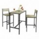 SoBuy Juegos de Muebles Altas, Mesa de Cafetería, 3 Piezas Set de Balcón, Set de Bar, OGT03, ES