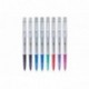 Bolígrafos borrables UF-220 Signo TSI, tinta borrable negra/azul/roja/rosa/morada/verde, punta mediana, paquete de 8 unidades