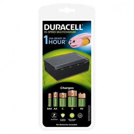 Duracell Cef22 - Cargador múltiple de alta velocidad para pilas AA, AAA, C, D y 9 V
