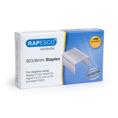 Rapesco Grapas - Caja de 1000 grapas 923/8 mm tipo 23 , para grapadoras de gruesos