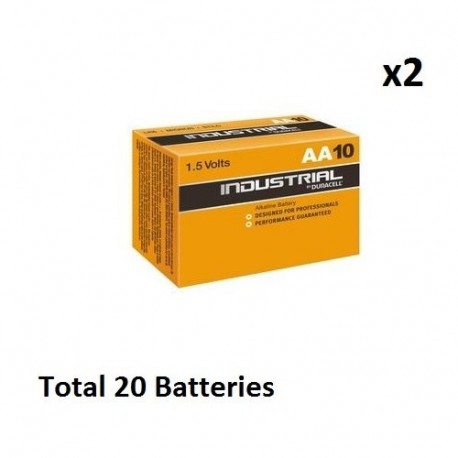 Duracell Dur ind 20AA- Pila alcalina industrial, 20 X AA, naranja