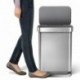 simplehuman - Papelera de Pedal con Compartimento Doble de 58 litros con Recipiente Interior, Acero Inoxidable, Acero Inoxida