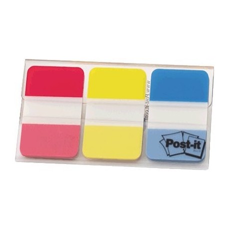 Index rígido Post-it mediano amarillo, azul y rosa 22 por color 6 unidades 