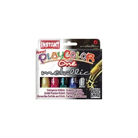 Pack 6 temperas solida one metallic 10 gr colores surtidos 6 unidades 