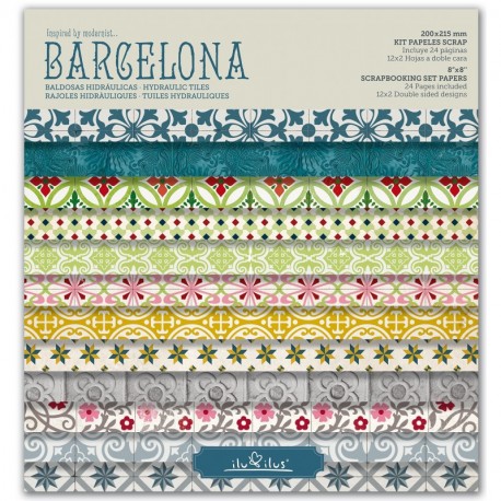 Scrapbook Barcelona - Pad 8’’-203mm // Kit papeles para scrapbooking