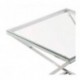 Versa 18790431 Mesa auxiliar Trento cuadrada cristal/metal, plateado,51x51x51cm