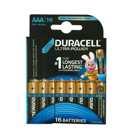 Duracell Ultra Power Pilas Alcalinas AAA, paquete de 16