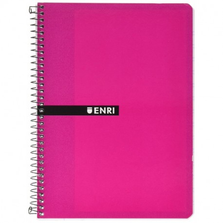 Enri 100430071 - Pack de 5 cuadernos con espiral simple, formato cuarto, papel de 60 g, A5, tapas duras