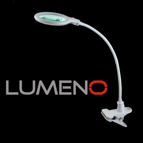 Lumeno 6803 Lámpara lupa LED con pinza y 32 SMD-LEDs, 4 vatios, 300 lúmenes. Para salones de belleza, consultas médicas, arte
