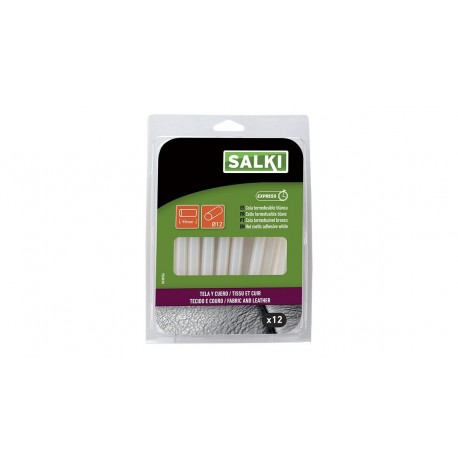 Salki 0430956 Barras Caliente para Tela y Cuero para Bricolaje y Montajes, Blanco, 11.5 mm, Set de 12 Piezas