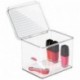 mDesign Caja organizadora con tapa – Transparente y apilable – Versátil sistema de almacenaje para baño, cocina o material de