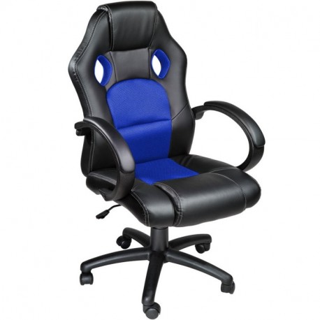 TecTake Silla de escritorio de oficina, Racing - disponible en diferentes colores Azul 