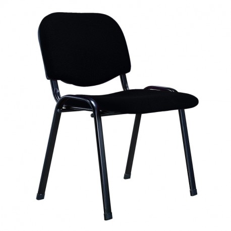 SILLA APILABLE Q-CONNECT BRAZOS CORTOS TAPIZADA SIN RUEDAS 910MM ALTO 490MM LARGO 440MM PROFUNDIDAD NEGRA