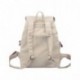 DGY - Moda mochila de lona y PU cuero con diseño casual para mujer Bolsa de Viaje Mochila de a diario - E00117 Beige