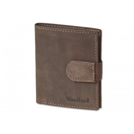 Woodland - billetera Super-compacto con XXL tarjeteros para 18 tarjetas de cuero de búfalo natural en Marrón oscuro/Taupe