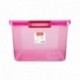 Tatay 1150012 Caja de Almacenamiento Multiusos con Tapa, 35 l de Capacidad, Plástico Polipropileno Libre de BPA, Fucsia Trans