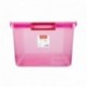 Tatay 1150012 Caja de Almacenamiento Multiusos con Tapa, 35 l de Capacidad, Plástico Polipropileno Libre de BPA, Fucsia Trans