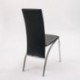 Pack de 6 sillas de Comedor Andros, tapizadas Polipiel y Patas cromadas Negro 