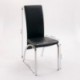 Pack de 6 sillas de Comedor Andros, tapizadas Polipiel y Patas cromadas Negro 