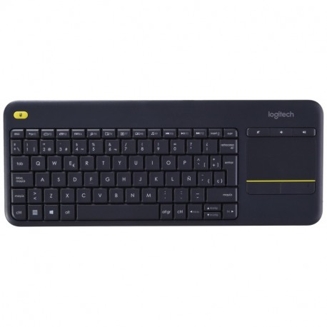 Logitech K400 Plus - Teclado inalámbrico para televisores conectados a PC, Qwerty español, color negro