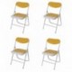 Due-home Candy Pack 4 sillas Plegables Estructura metálica y PVC Brillante 47x46x76 cm de Altura Naranja 